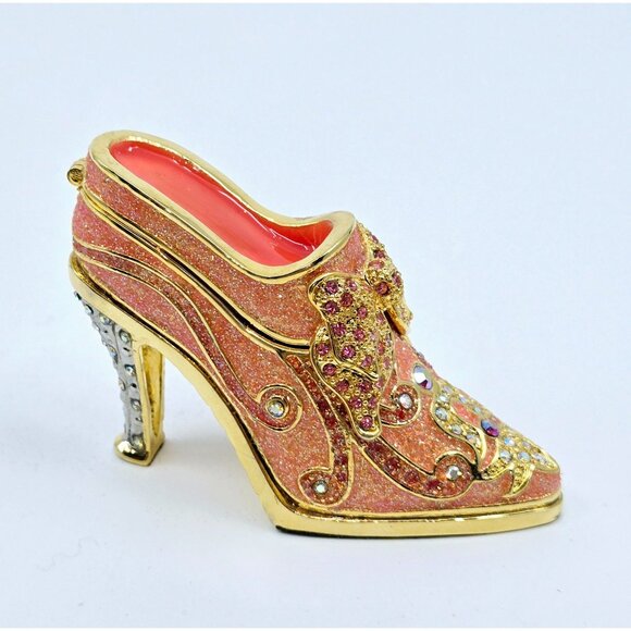 Perry Borrelli enameled and jeweled shoe shaped trinket box - Picture 2 of 9